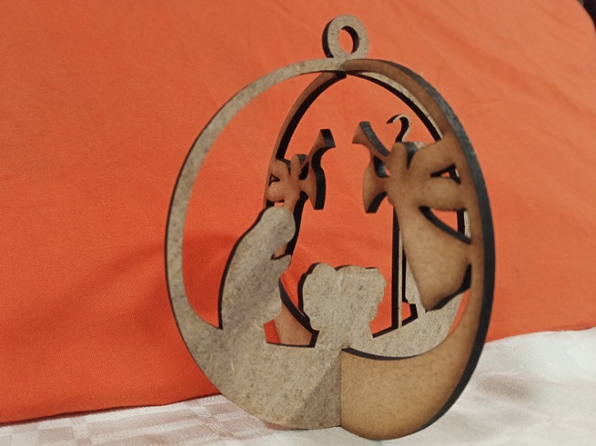 Bola navidad nacimiento en 2 caras 2