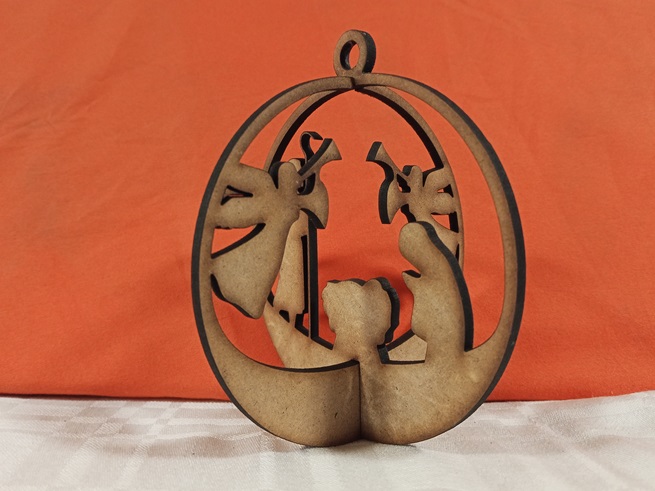 Bola navidad nacimiento en 2 caras 3