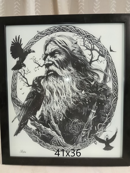 Cuadro grabado en cristal de Odin