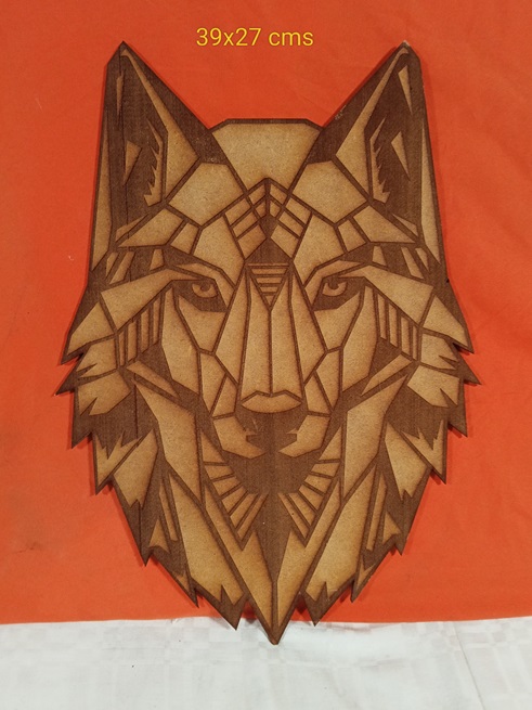 Mural pared cabeza de lobo