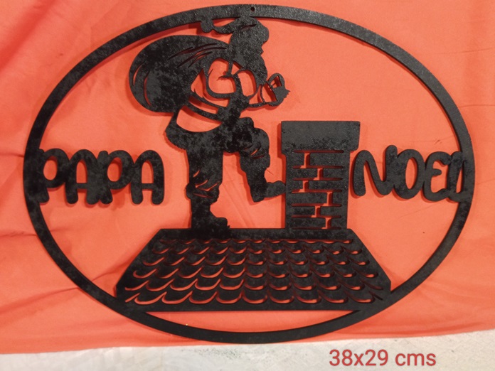 Mural pared Papa Noel chimenea 3