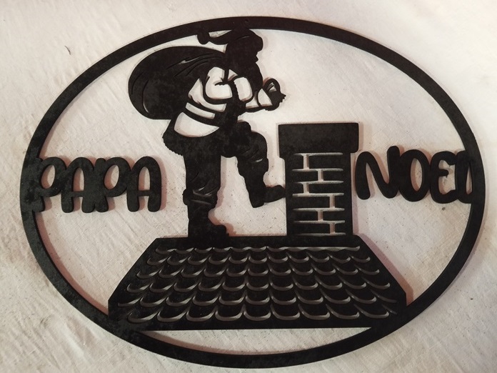 Mural pared Papa Noel chimenea 4