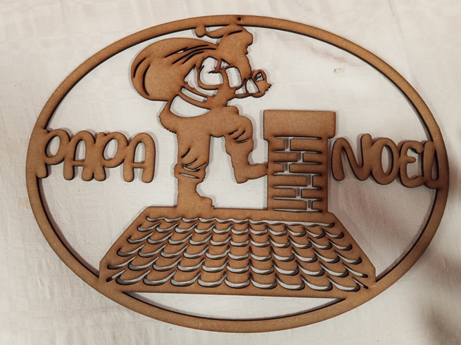 Mural pared Papa Noel chimenea 2