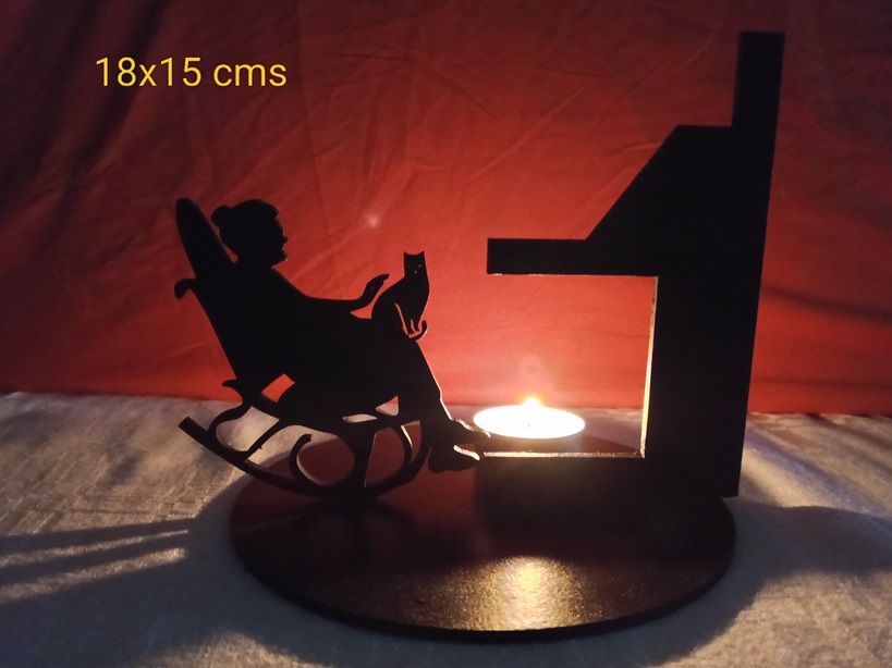 Portavelas abuela chimenea