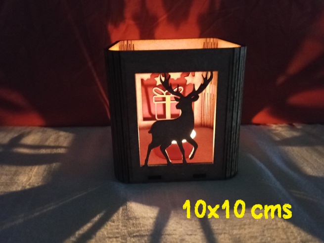 Portavelas 4 diseños navideños