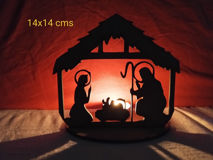 Portavelas nacimiento efecto luz