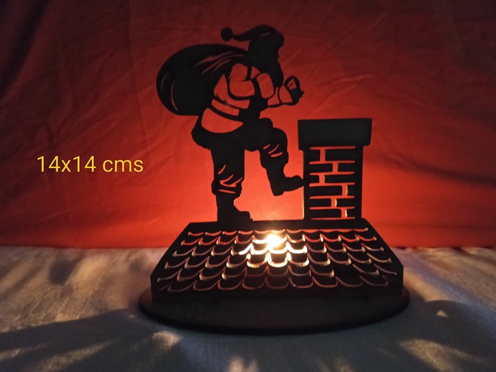 Portavelas Papa Noel Chimenea