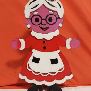 Adorno figura abuelita por piezas con soporte