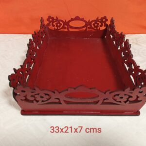 Bandeja decorativa calada rectangular