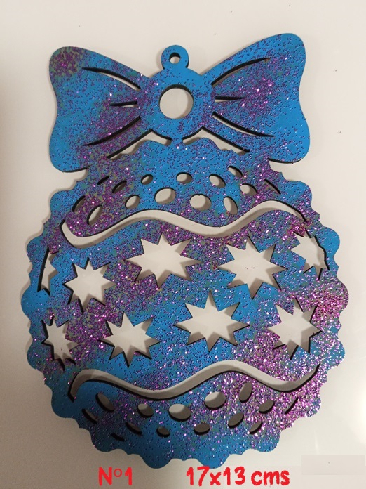 Bola de Navidad mediana en azul y rojo 1