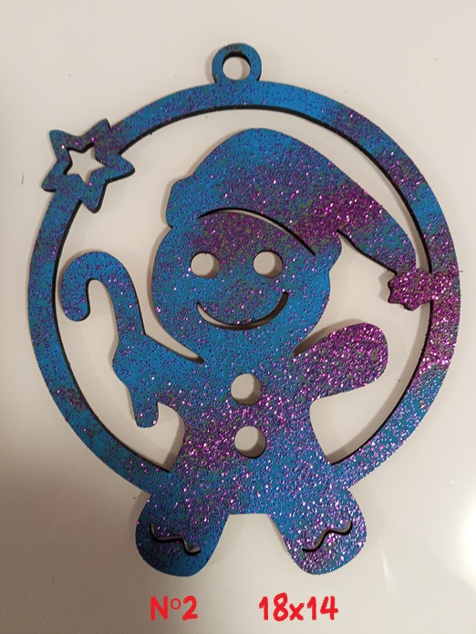 Bola de Navidad mediana en azul y rojo 2