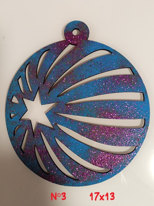 Bola de Navidad mediana en azul y rojo 3