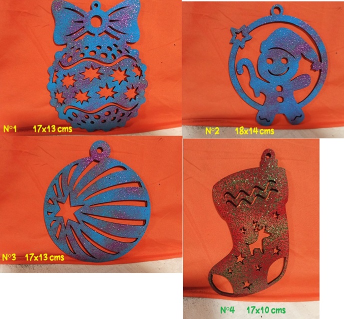 Bolas de Navidad medianas en azul y rojo