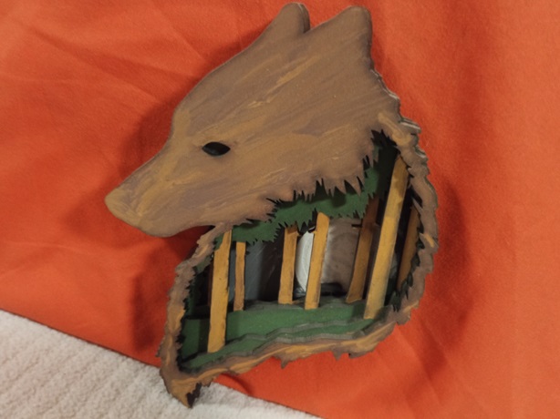 Cabeza lobo paisaje en 6 capas