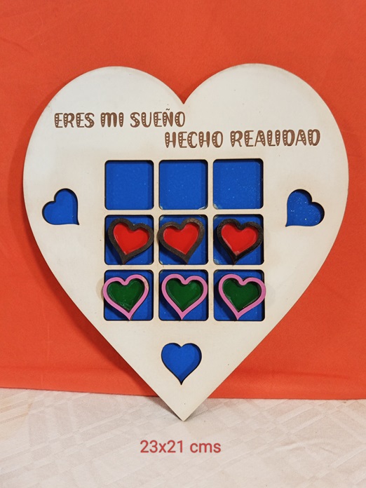 Juego 3 en raya san Valentin