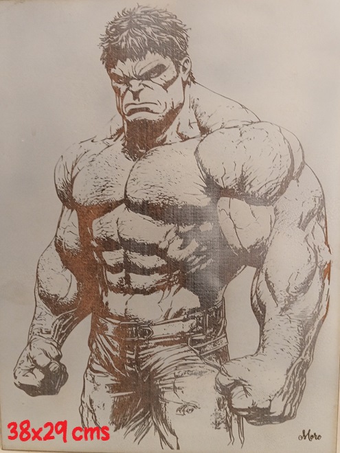 Lamina madera MDF grabada Hulk