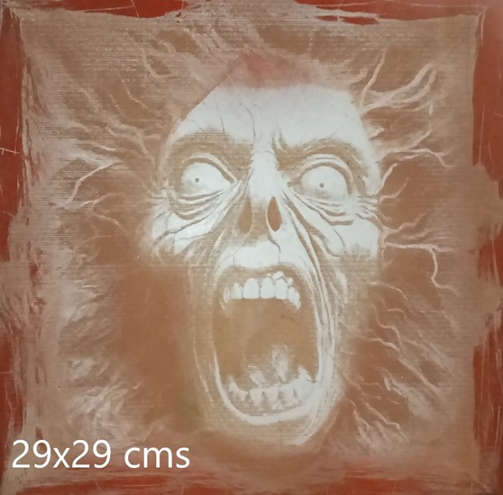 Lamina madera MDF grabada zombi