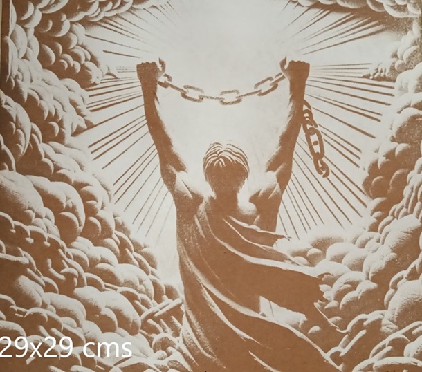 Lamina MDF grabada cadenas en el cielo