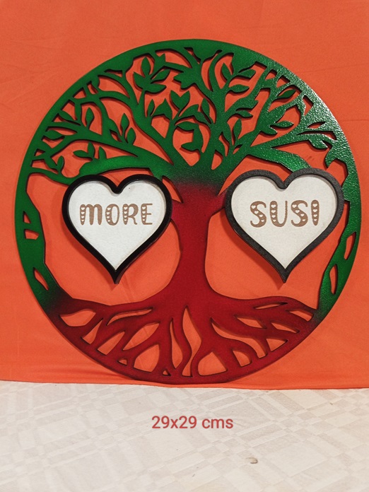 Mural arbol de la vida corazones personalizado