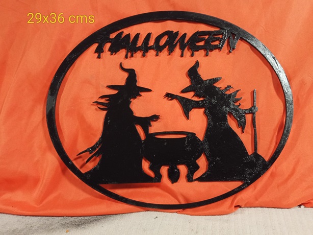 Mural Halloween 2 brujas caldero