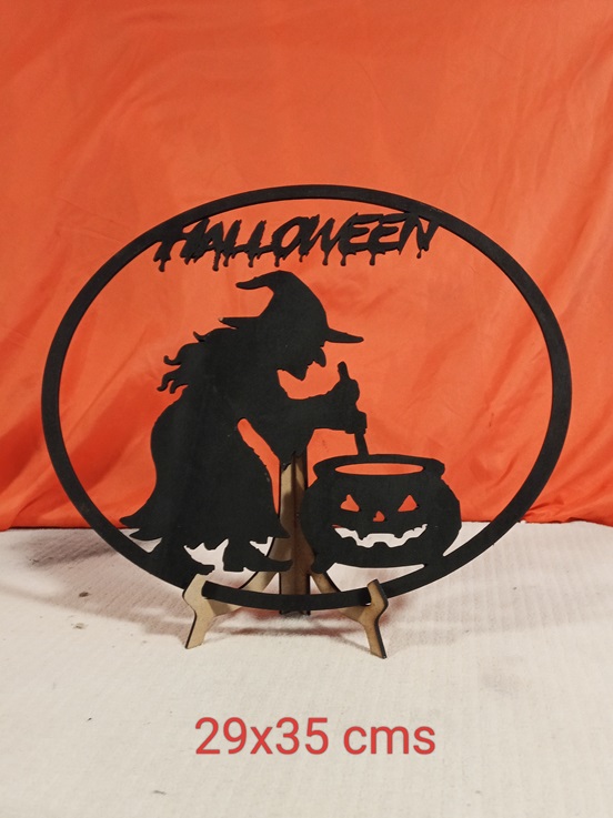 Mural Halloween bruja con caldero