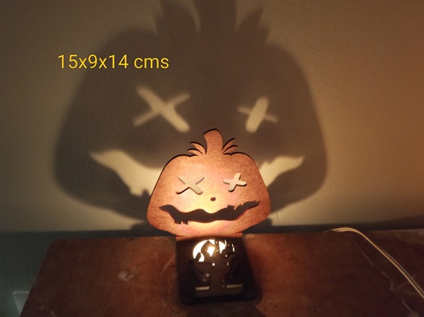 Portavelas sombras Halloween calabaza mano zombi 2