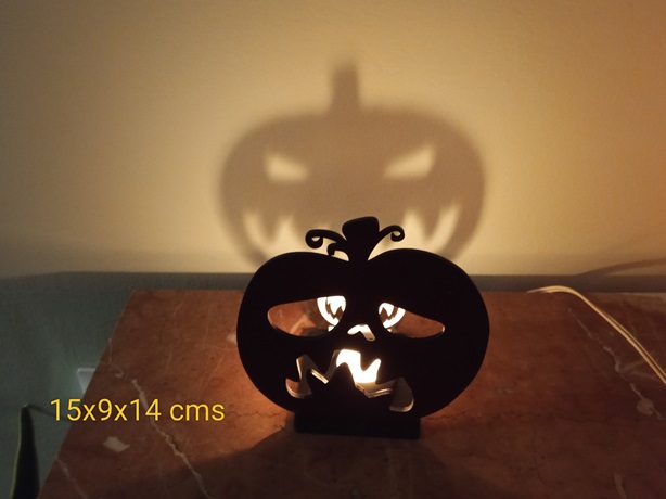 Portavelas sombras Halloween calabaza