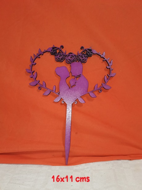 Topper para tartas de boda novios flores