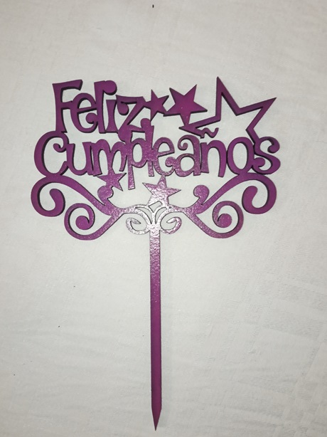Topper para tarta de Feliz cumpleaños 2
