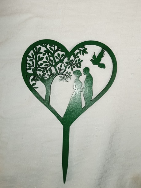 Topper para tartas de boda novios dentro corazon arbol 2