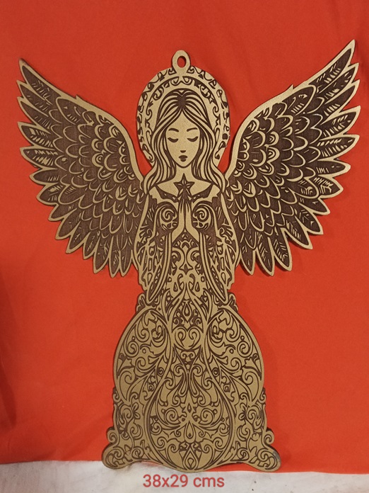 Colgante Angel Barroco grabado