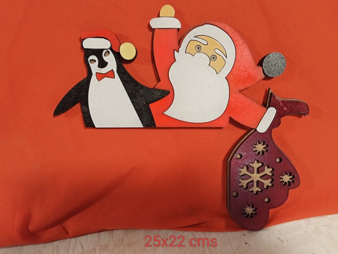 Figura Navidad esquinas Papa Noel Pinguino