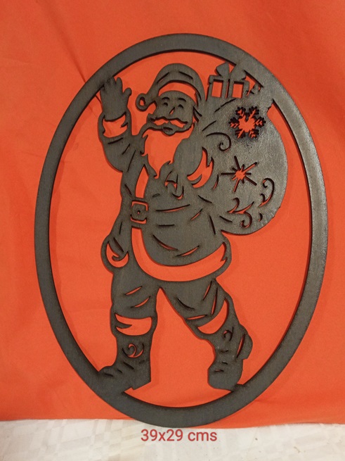 Mural pared Navidad Papa Noel con saco de regalos