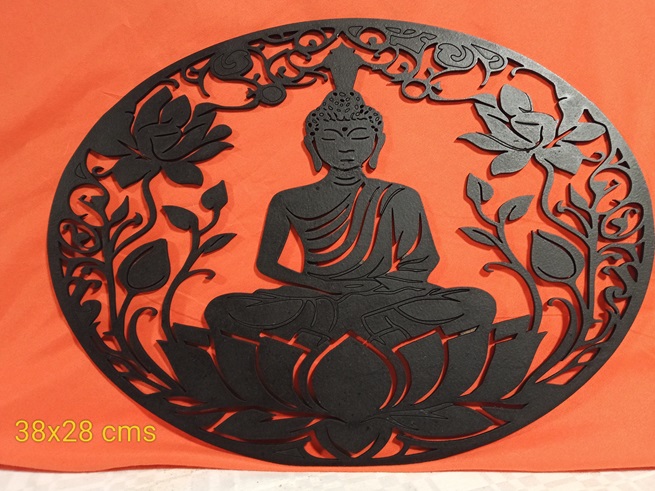 Mural Zen Buda con flores
