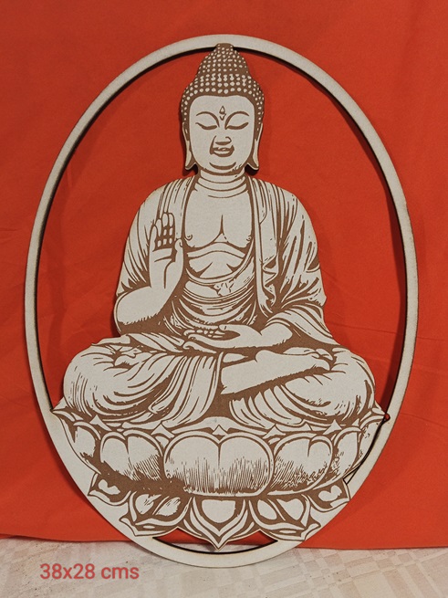 Mural Zen Buda meditando grabado