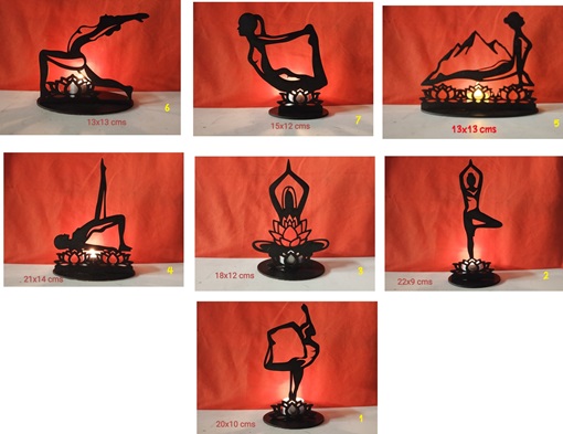 Coleccion portavelas posturas de Yoga