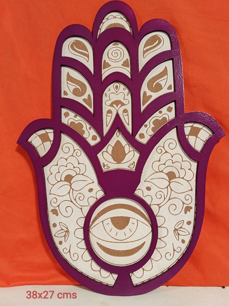Mural mano de Hamsa doble capa