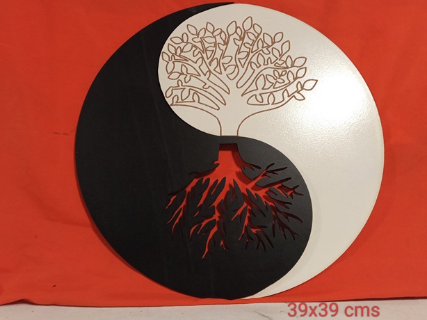 Mural Yin Yang árbol vida 2 piezas