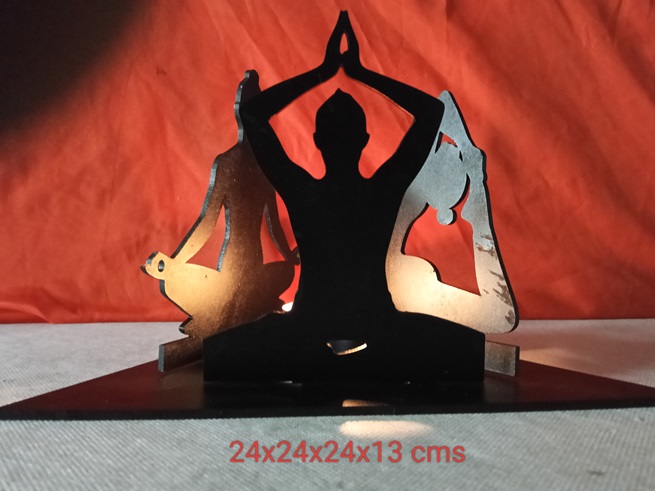 Portavelas 3 posturas de yoga