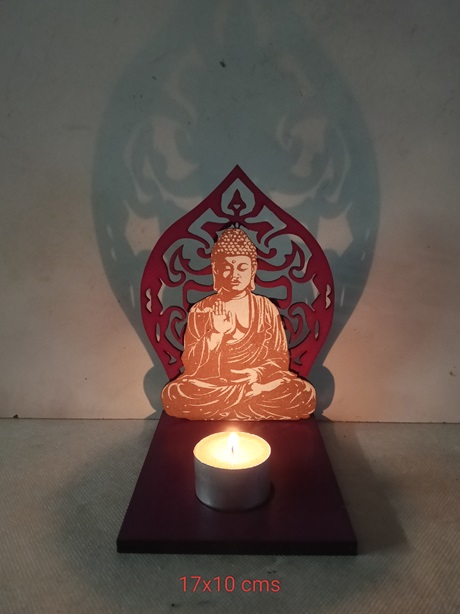 Portavelas Buda doble capa