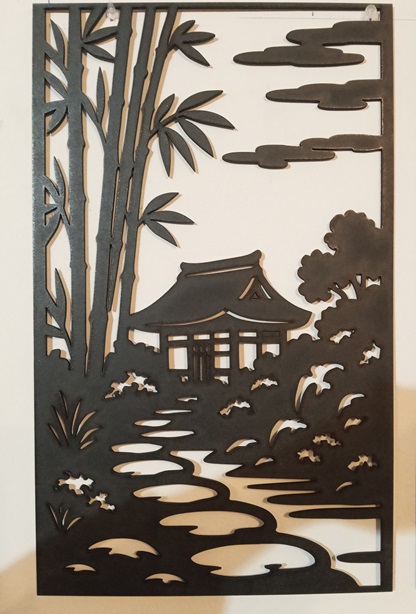 Mural oriental grande en 4 piezas 2