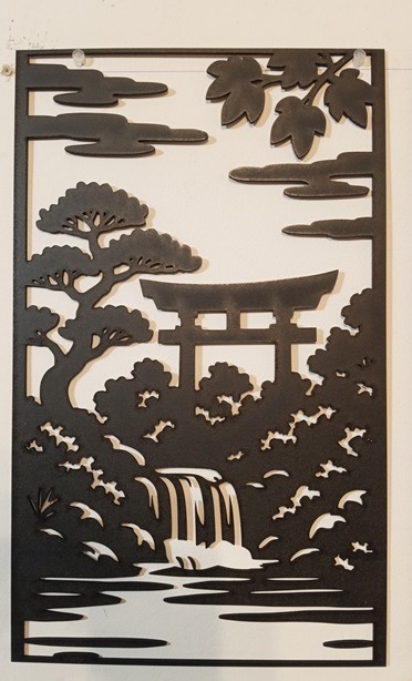 Mural oriental grande en 4 piezas 4