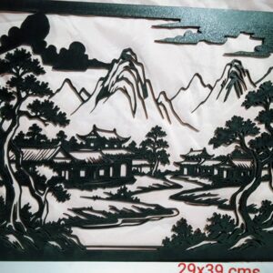 Mural paisaje pueblo oriental