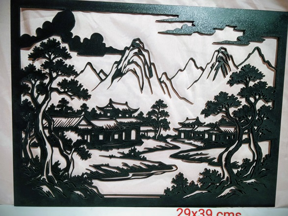 Mural paisaje pueblo oriental
