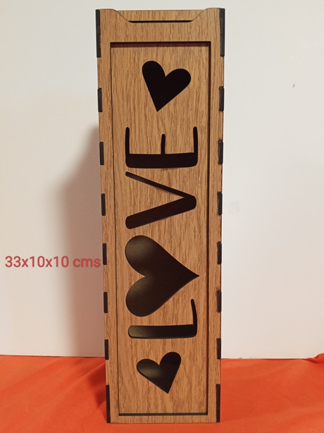 Caja portavinos love tapa corredera