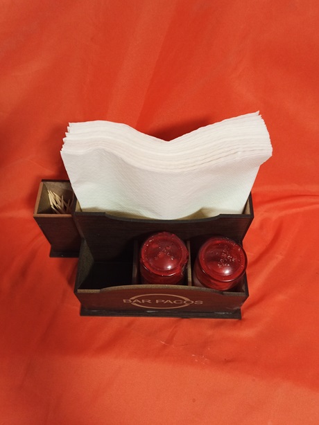 Juego servilletas palillos saleros personalizado 2