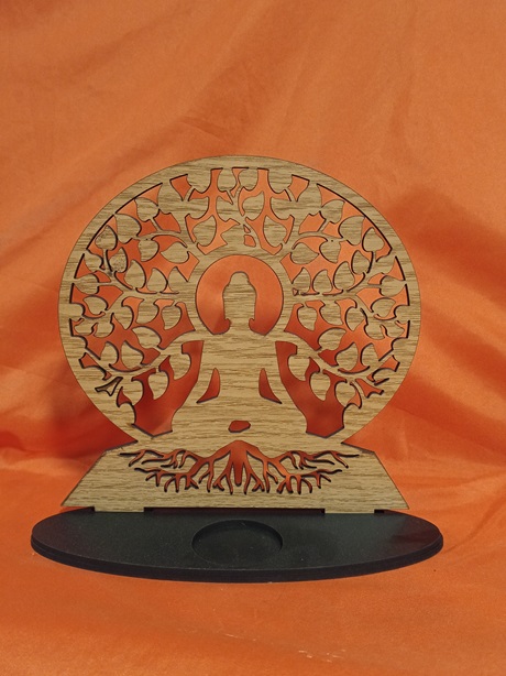 Portavelas arbol de la vida con Buda 3