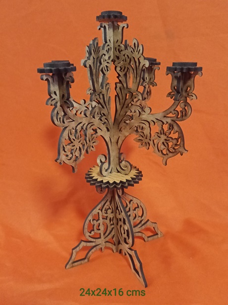 Candelabro 3 brazos para vela plana