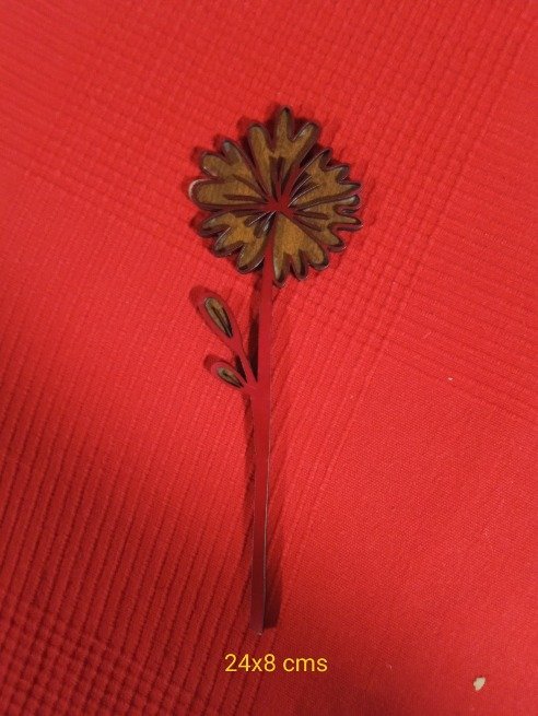 Flor madera narciso 2 capas