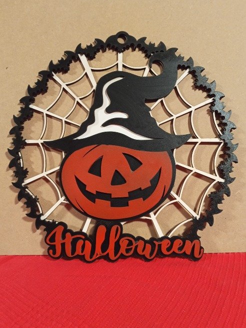 Mural halloween calabaza telaraña en 2 capas 2
